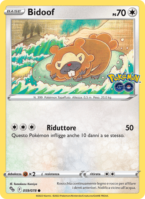 Bidoof, carta 059 di Pokémon GO