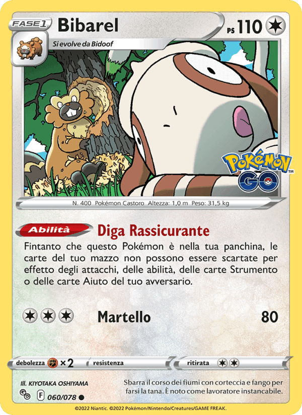 Bibarel, card 060 from Pokémon GO