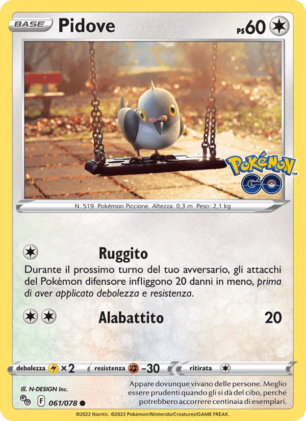 Pidove, carta 061 di Pokémon GO