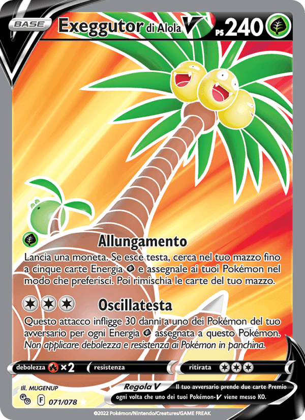 Exeggutor di Alola V, carta 071 di Pokémon GO