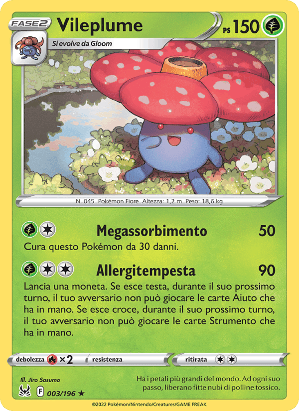 Vileplume, carta 003 di Origine Perduta