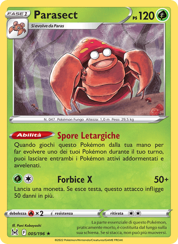 Parasect, carta 005 di Origine Perduta