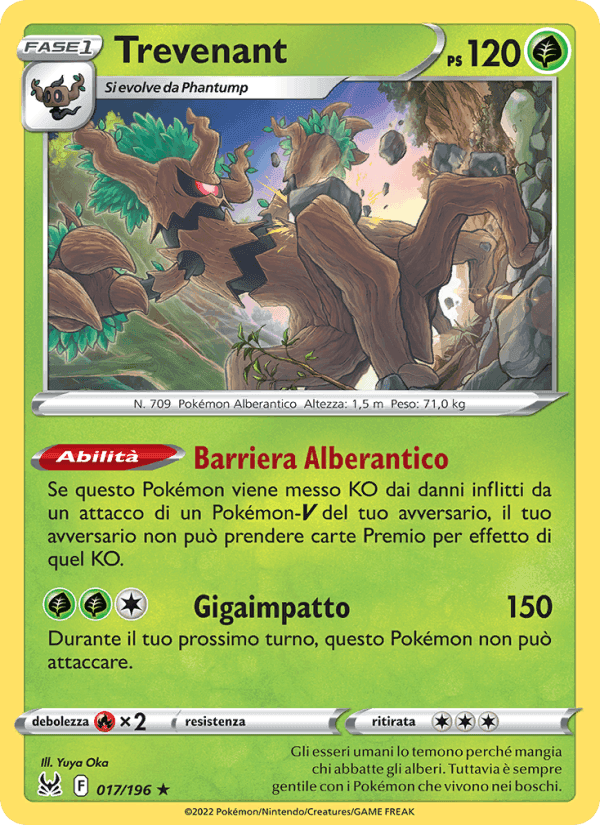 Trevenant, carta 017 di Origine Perduta