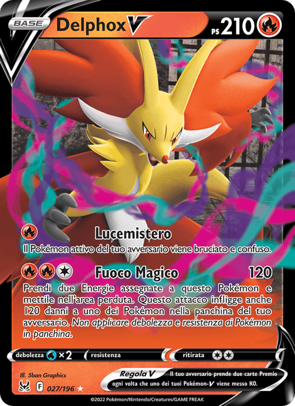 Delphox V, carta 027 di Origine Perduta