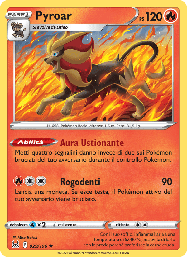 Pyroar, carta 029 di Origine Perduta