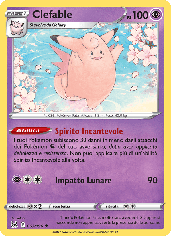 Clefable, carta 063 di Origine Perduta