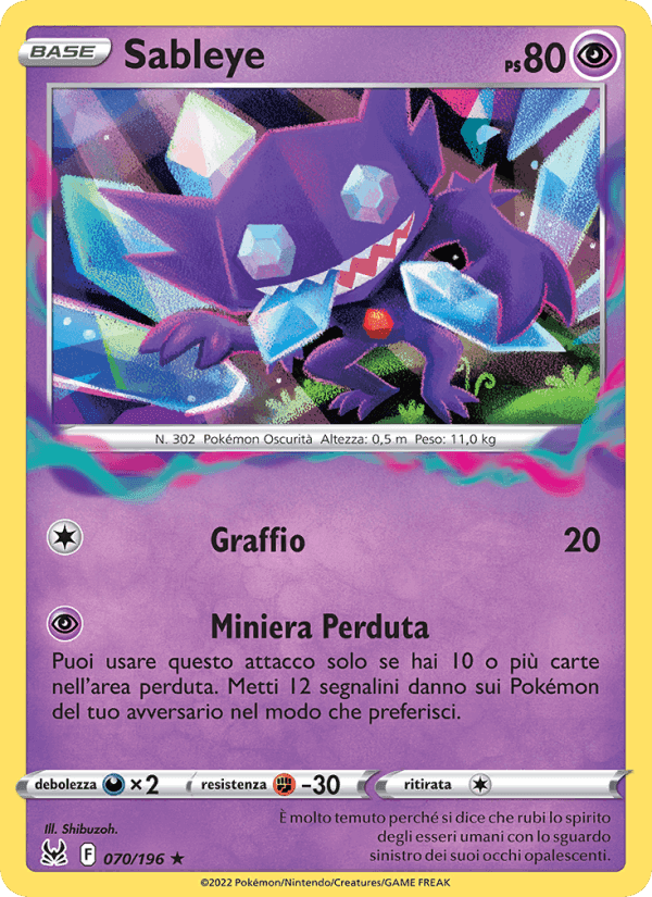 Sableye, card 070 from Origine Perduta