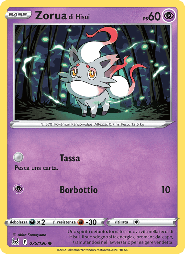 Zorua di Hisui, card 075 from Origine Perduta