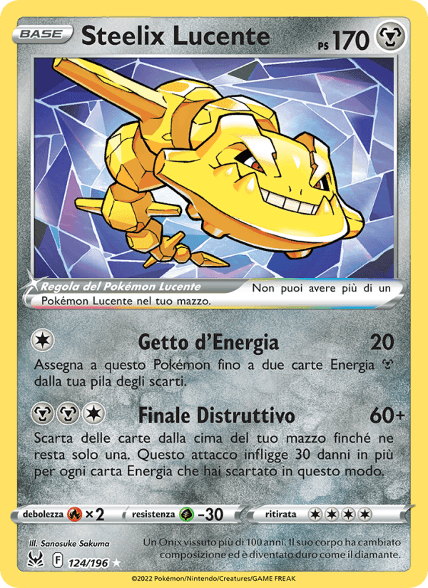 Steelix Lucente, card 124 from Origine Perduta