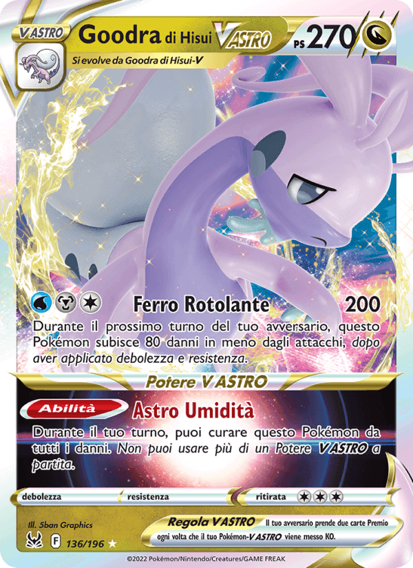 Goodra di Hisui V ASTRO, card 136 from Origine Perduta