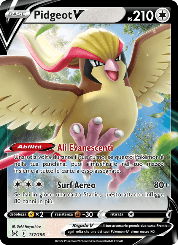 Pidgeot V, carta 137 di Origine Perduta
