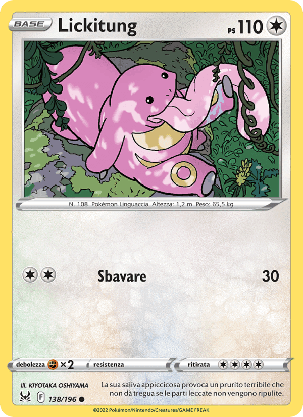 Lickitung, carta 138 di Origine Perduta