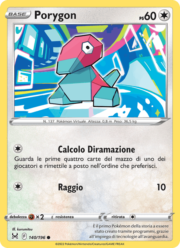 Porygon, card 140 from Origine Perduta