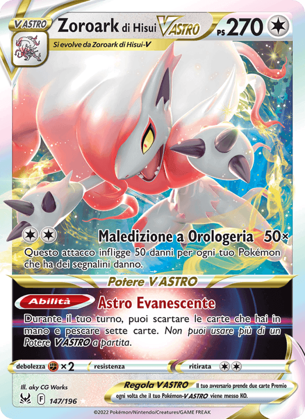 Zoroark di Hisui V ASTRO, carta 147 di Origine Perduta