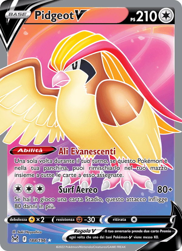 Pidgeot V, carta 188 di Origine Perduta