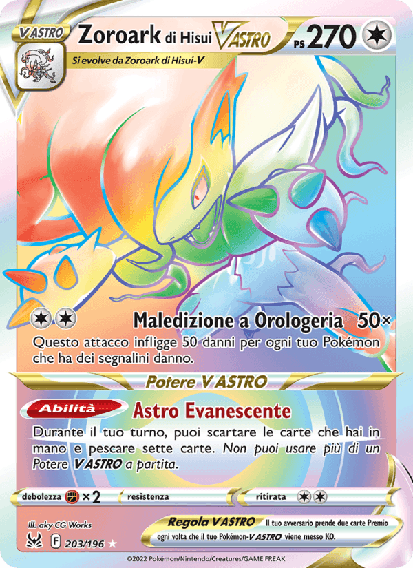 Zoroark di Hisui V ASTRO, card 203 from Origine Perduta