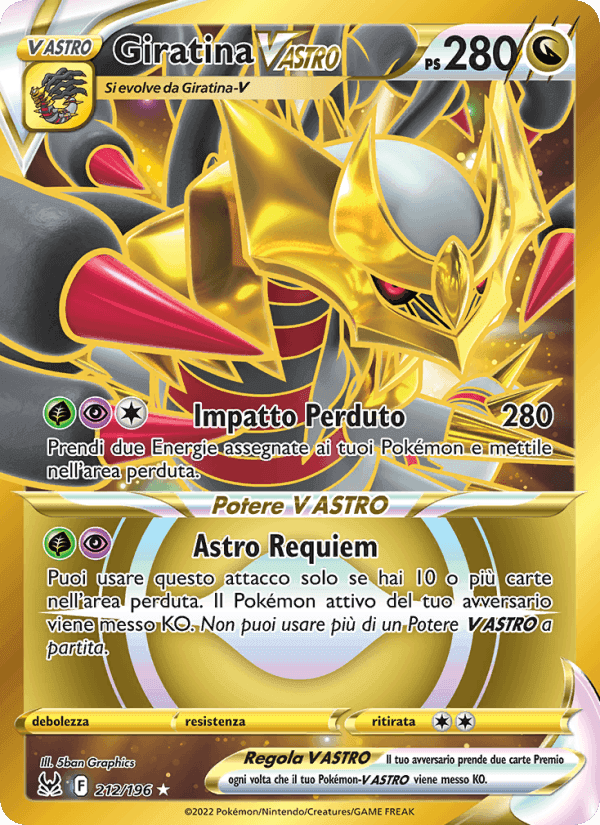 Giratina V ASTRO, card 212 from Origine Perduta