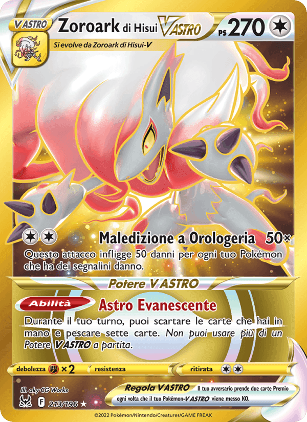 Zoroark di Hisui V ASTRO, card 213 from Origine Perduta