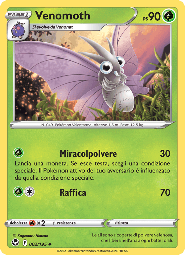 Venomoth, carta 002 di Tempesta Argentata