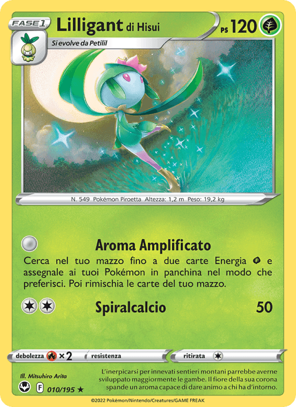 Lilligant di Hisui, carta 010 di Tempesta Argentata