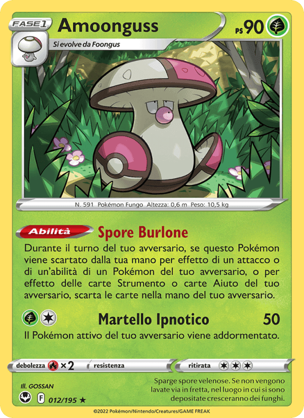 Amoonguss, carta 012 di Tempesta Argentata