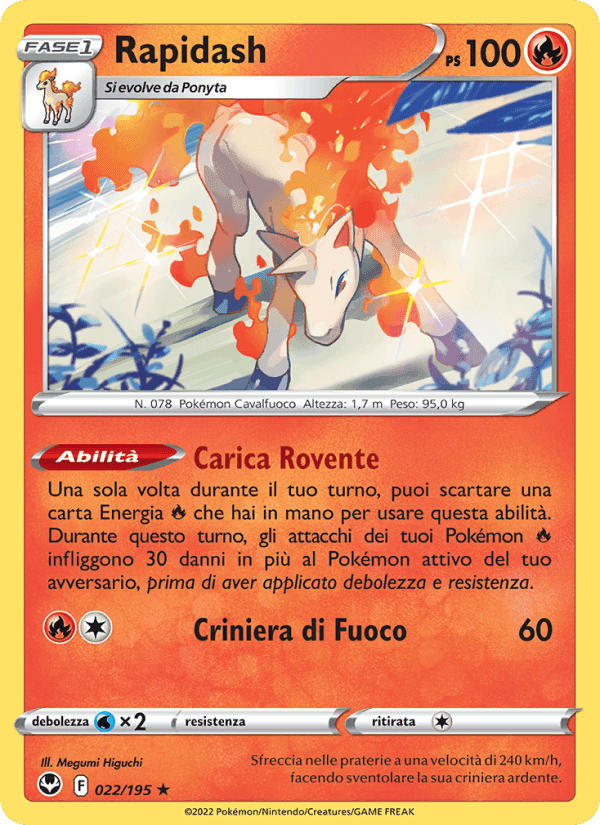 Rapidash, carta 022 di Tempesta Argentata