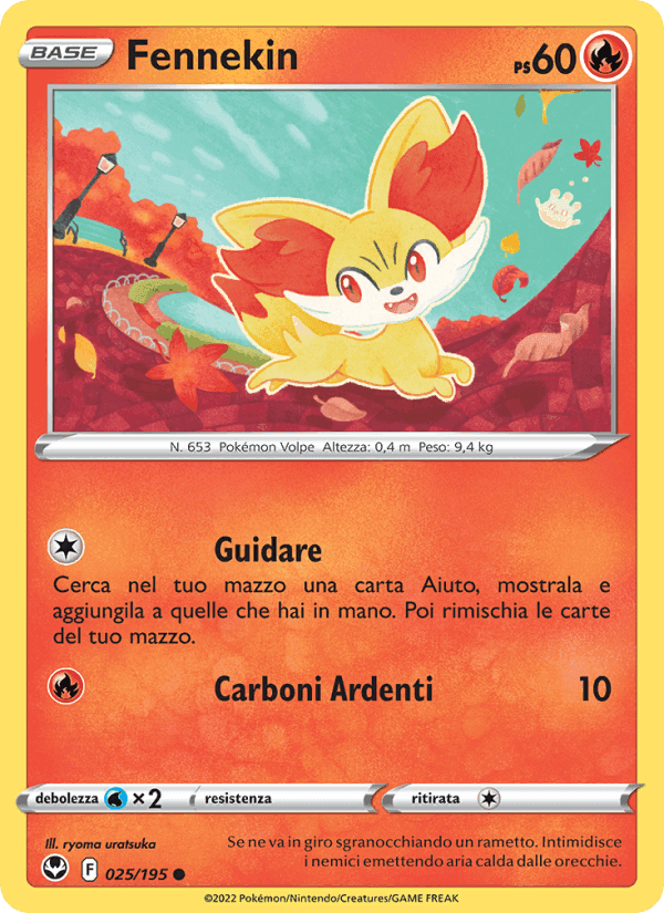 Fennekin, carta 025 di Tempesta Argentata
