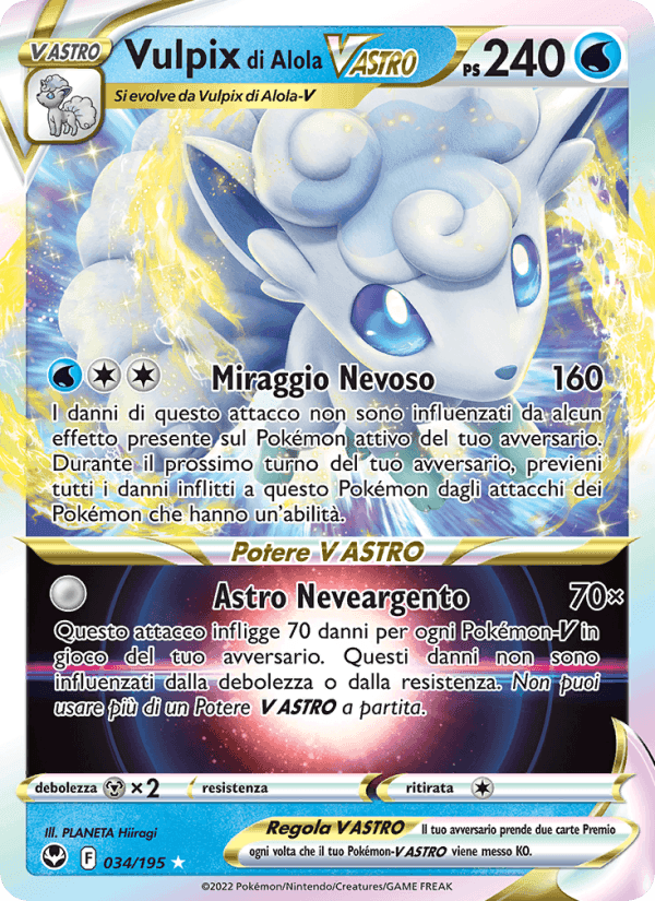 Vulpix di Alola V ASTRO, carta 034 di Tempesta Argentata