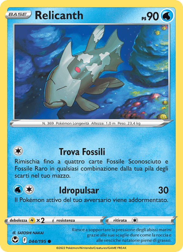 Relicanth, carte 044 de Tempesta Argentata