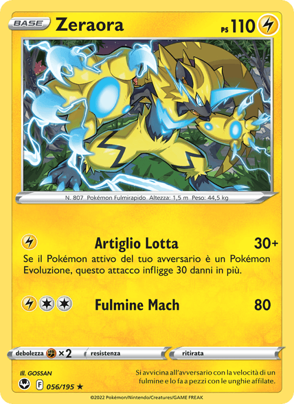 Zeraora, carta 056 di Tempesta Argentata