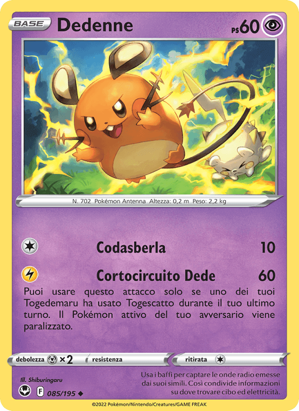 Dedenne, card 085 from Tempesta Argentata