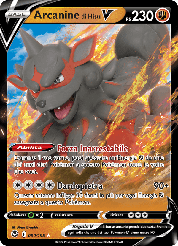 Arcanine di Hisui V, carta 090 di Tempesta Argentata