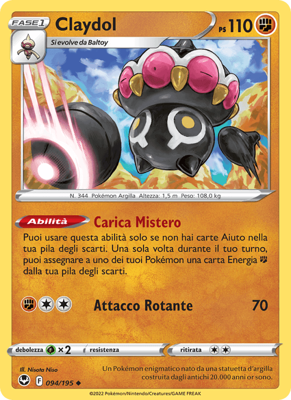 Claydol, carta 094 di Tempesta Argentata
