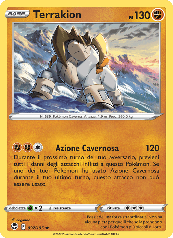 Terrakion, carta 097 di Tempesta Argentata
