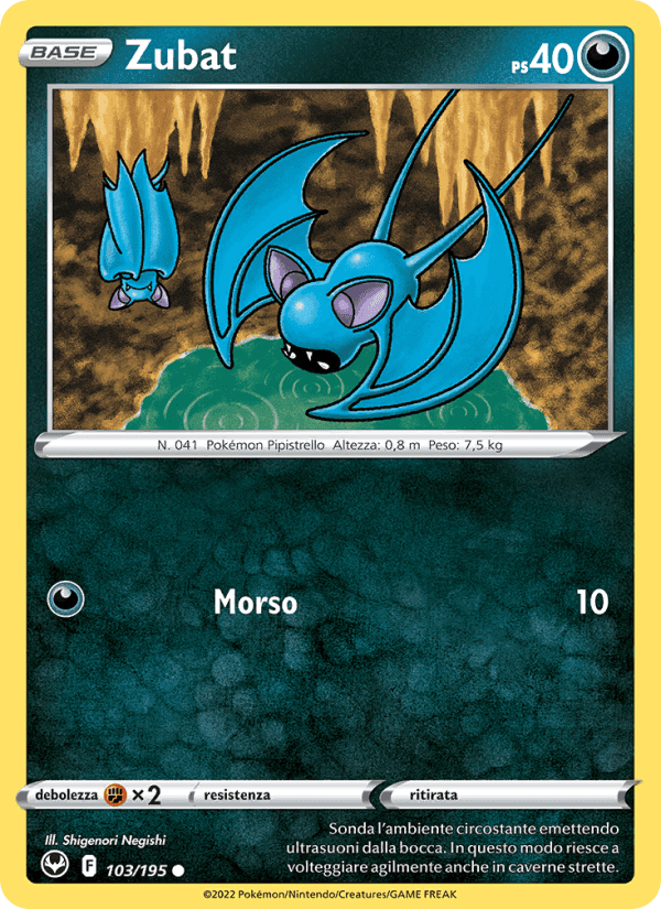 Zubat, carta 103 di Tempesta Argentata