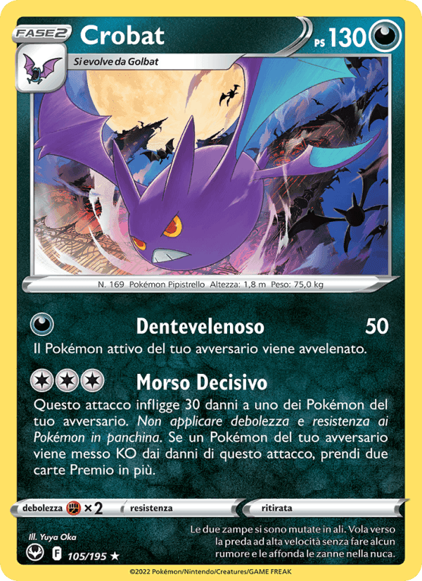 Crobat, card 105 from Tempesta Argentata
