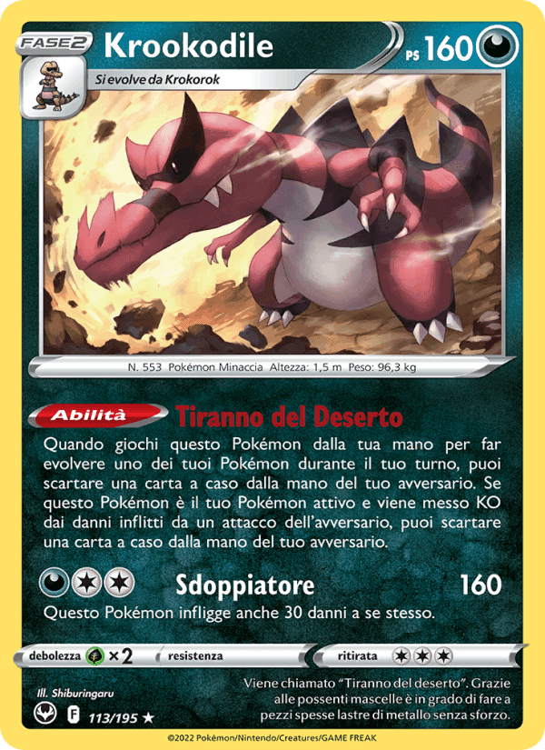 Krookodile, carta 113 di Tempesta Argentata