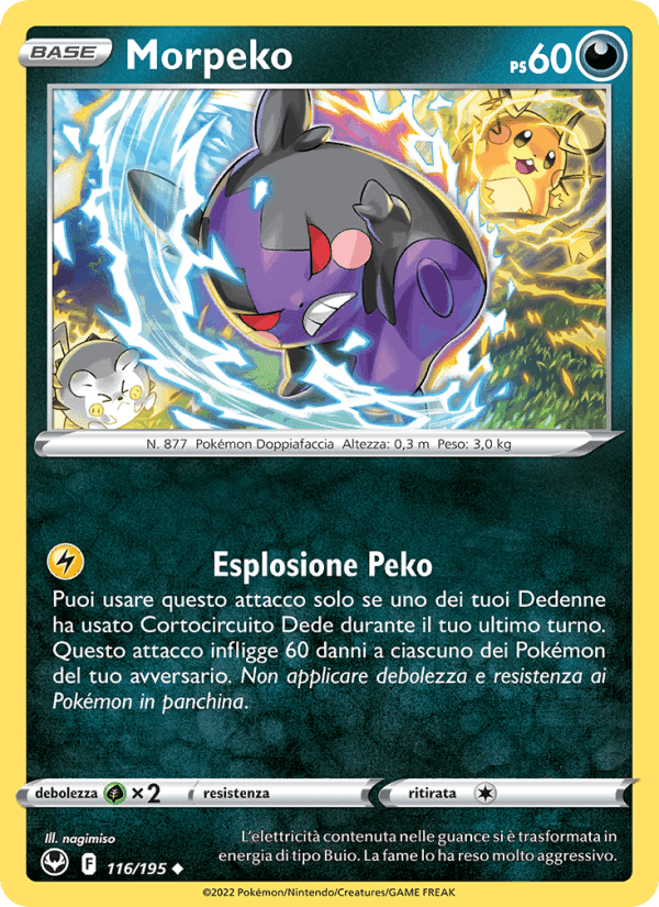 Morpeko, card 116 from Tempesta Argentata