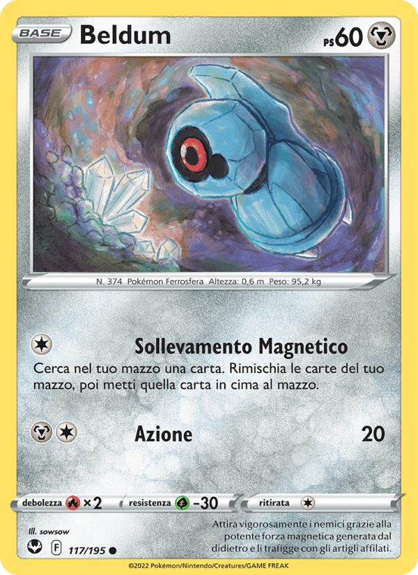 Beldum, card 117 from Tempesta Argentata