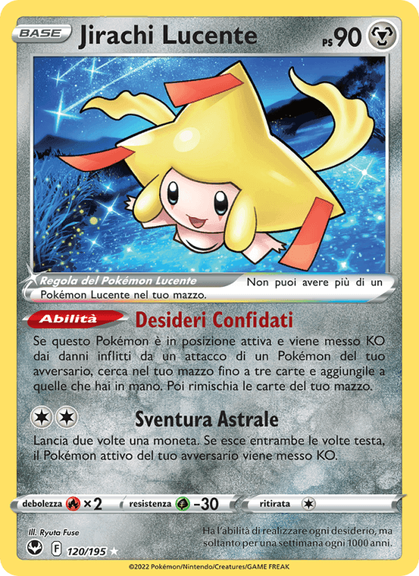 Jirachi Lucente, carta 120 di Tempesta Argentata