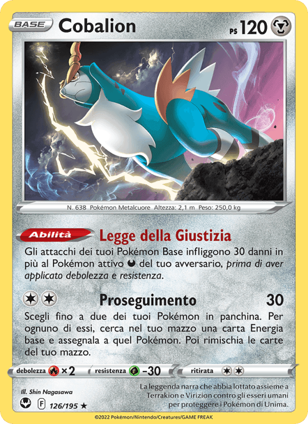 Cobalion, card 126 from Tempesta Argentata