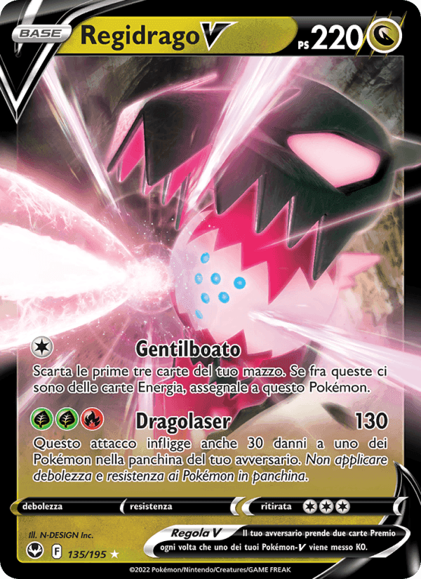 Regidrago V, card 135 from Tempesta Argentata