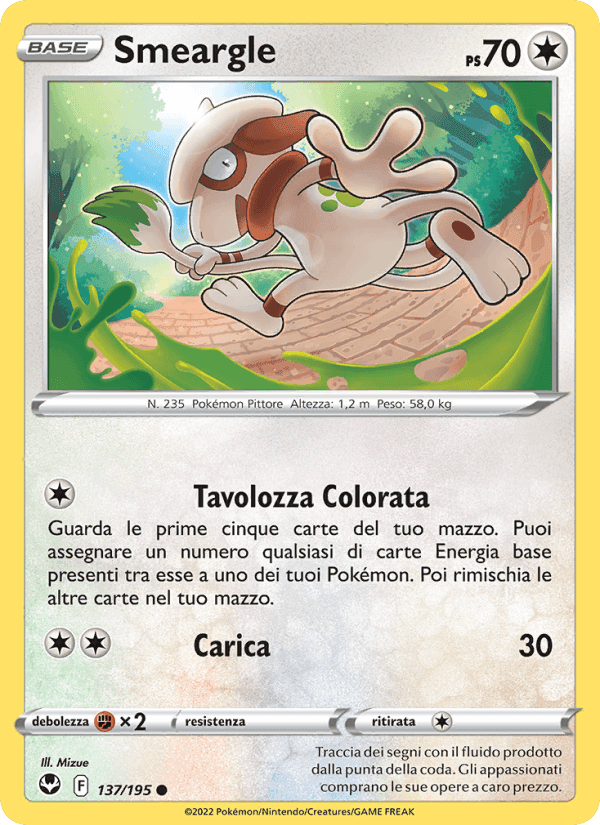 Smeargle, carta 137 di Tempesta Argentata