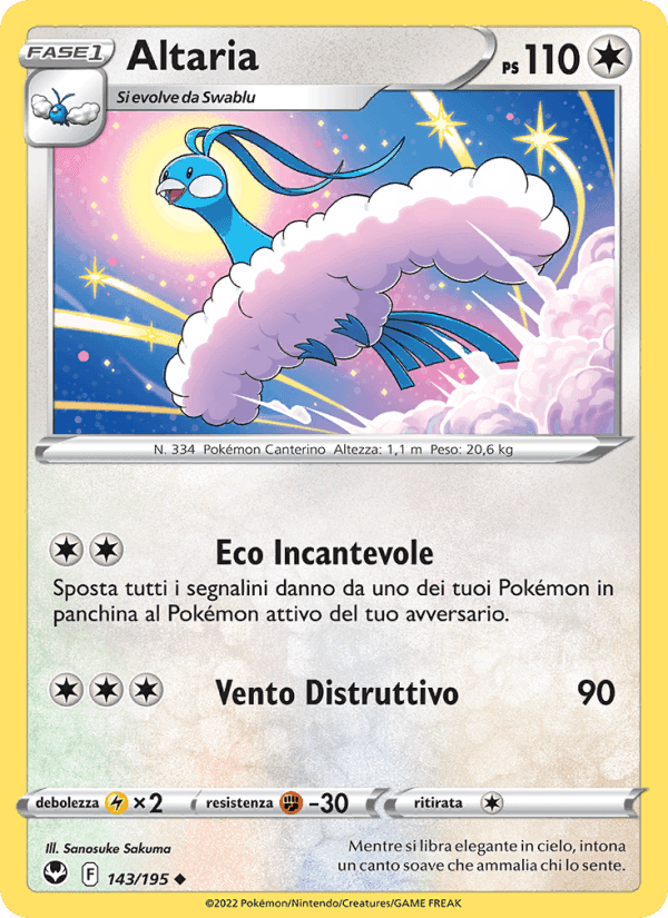 Altaria, card 143 from Tempesta Argentata