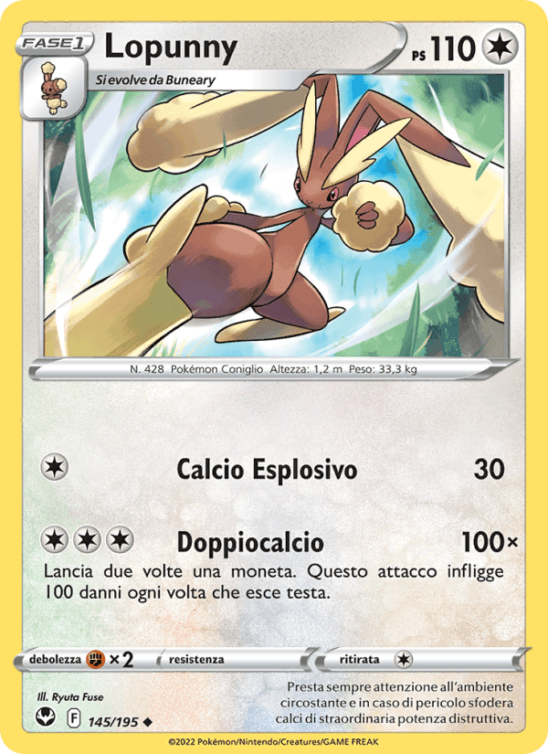 Lopunny, card 145 from Tempesta Argentata
