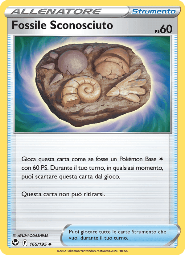 Fossile Sconosciuto, card 165 from Tempesta Argentata