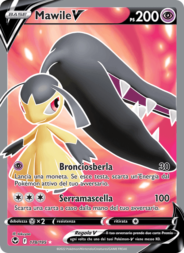 Mawile V, card 178 from Tempesta Argentata
