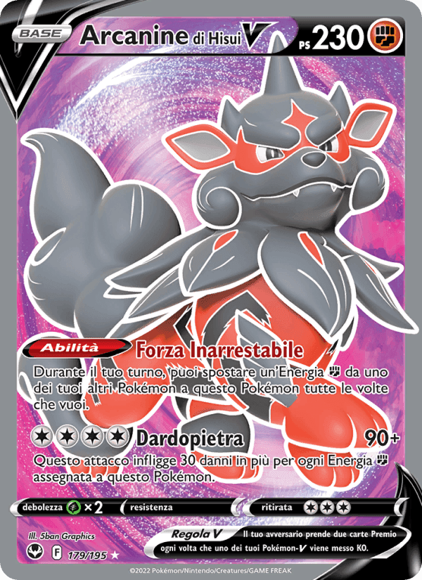 Arcanine di Hisui V, card 179 from Tempesta Argentata