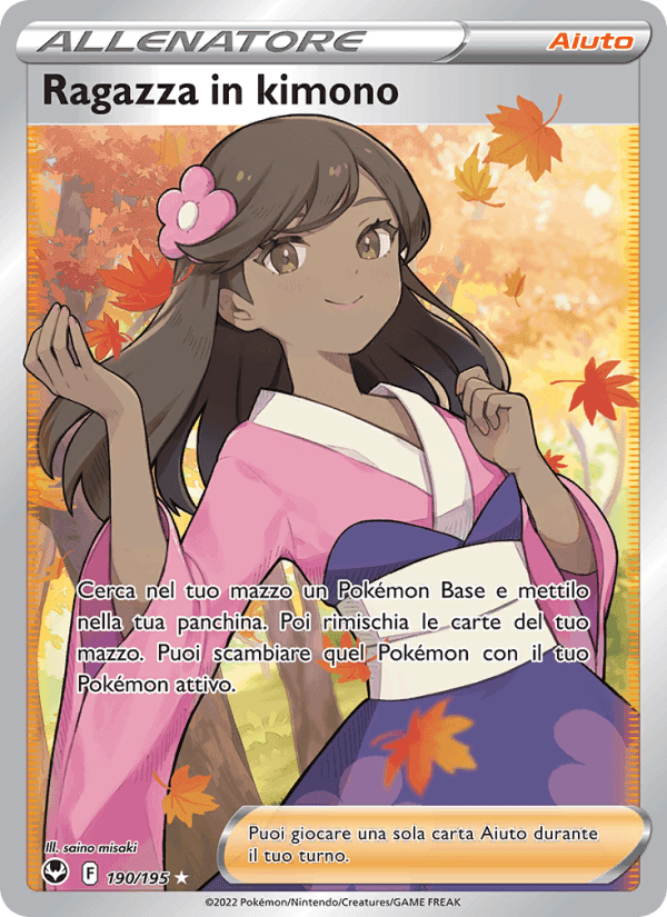 Ragazza in kimono, carta 190 di Tempesta Argentata