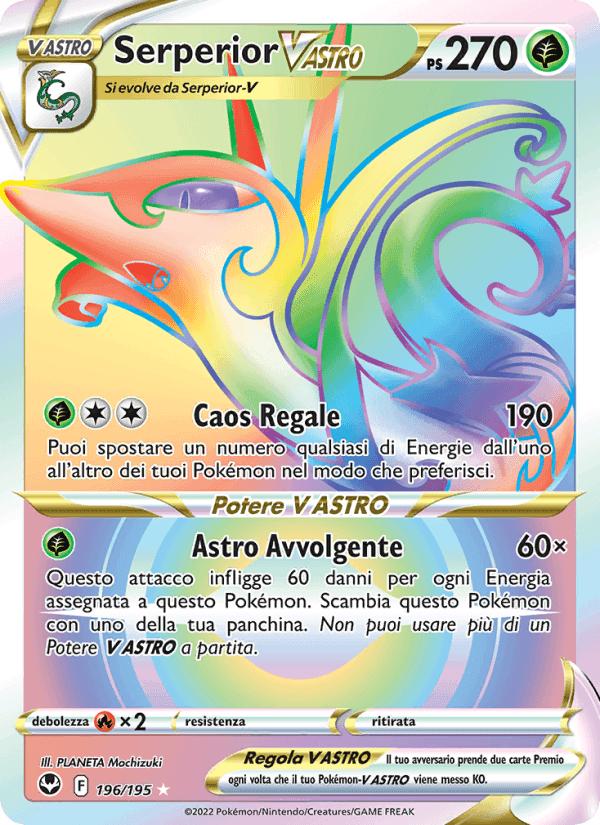 Serperior V ASTRO, card 196 from Tempesta Argentata